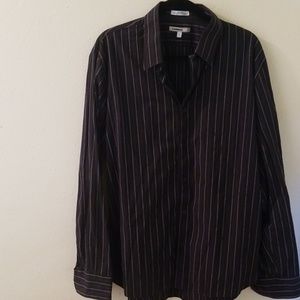 Black Vertical Striped Express Shirt Mens XL